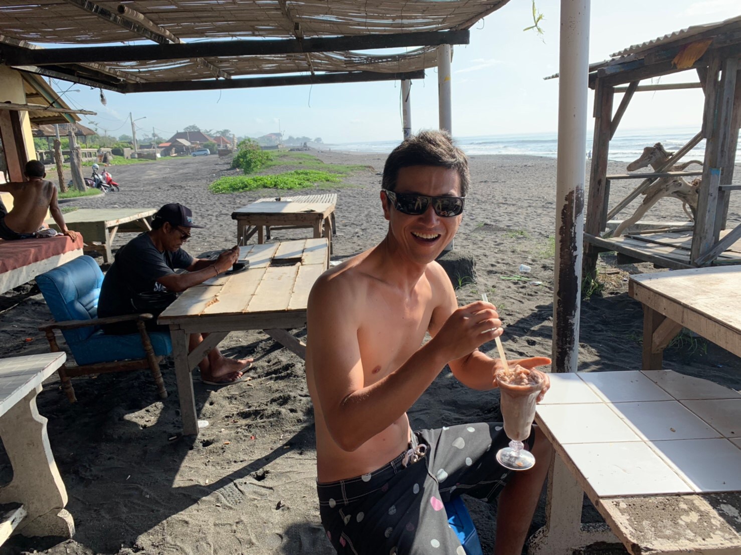ビーチでリラックス